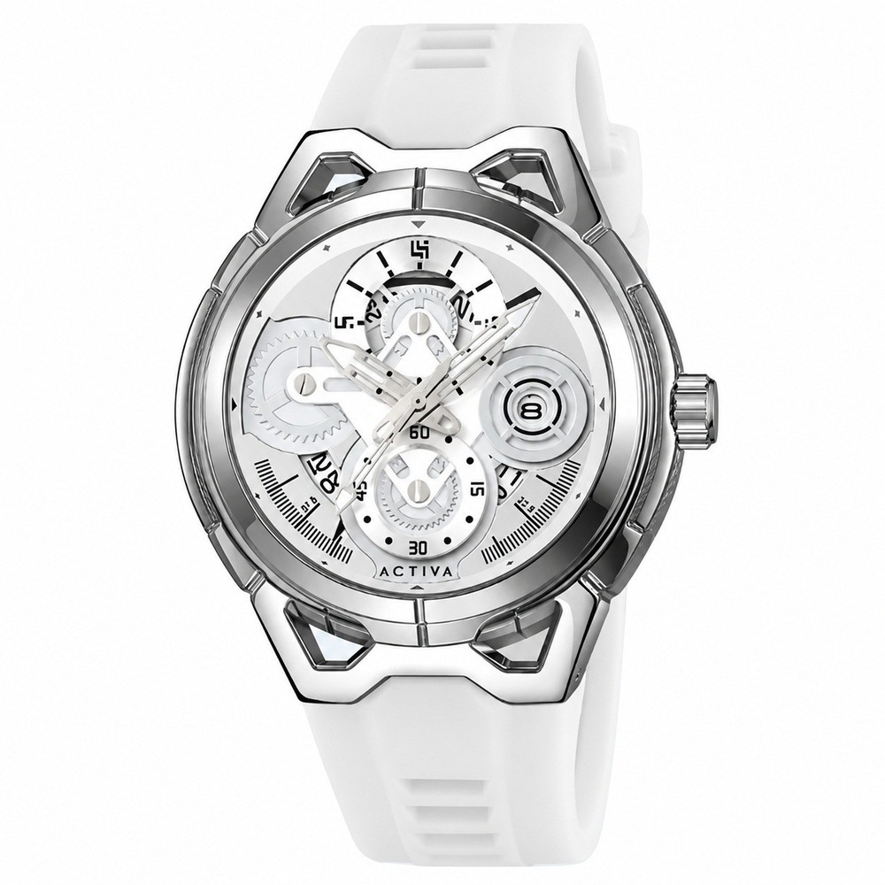 NEW Activa Drift X Invicta Men's Watch 44mm. White Silcone Band